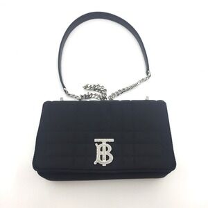 Burberry Quilted Chain Shoulder Lola Bag Black